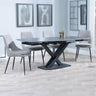 Diana Black Ceramic Swivel Top Extending Dining Set - Stansbury Fabric Dining Chair