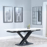 Diana 4-8 Seater Ceramic Swivel Top Extending Dining Table with Black Cross Base - 140cm-200cm
