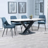 Diana White Ceramic Swivel Top Extending Dining Set - Stansbury Fabric Dining Chair