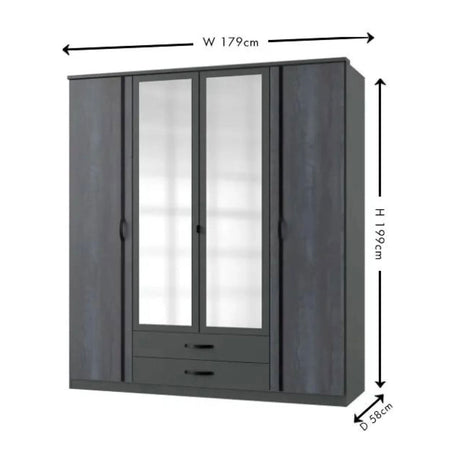 Carrara 4 Door Combi Wardrobe