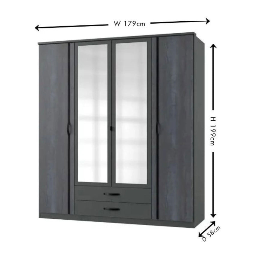 Carrara 4 Door Combi Wardrobe
