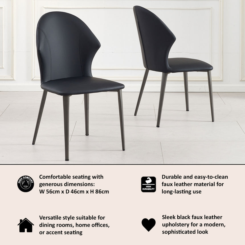 Set of 2 Florence Faux Leather Dining Chair