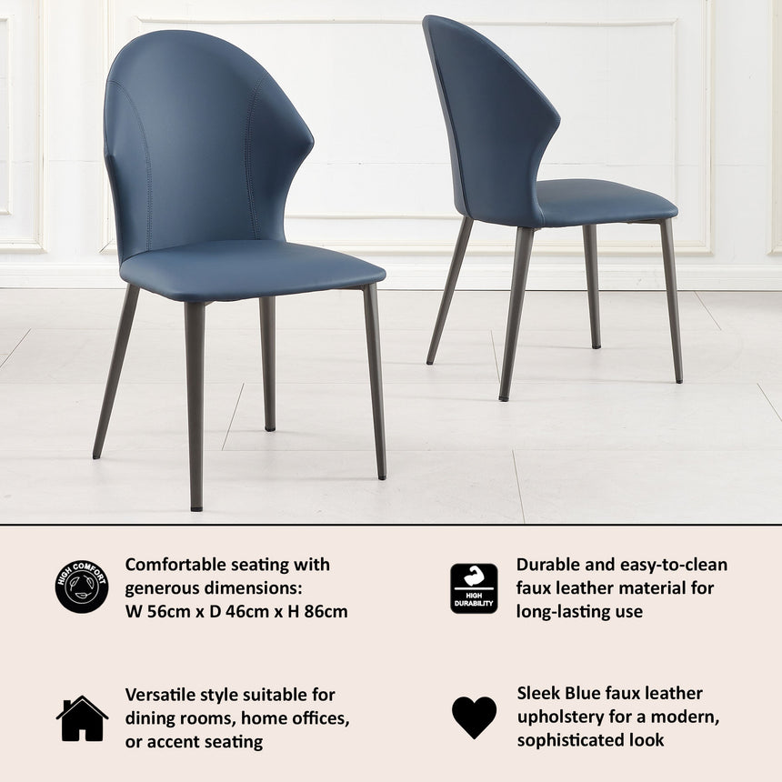 Set of 2 Florence Faux Leather Dining Chair