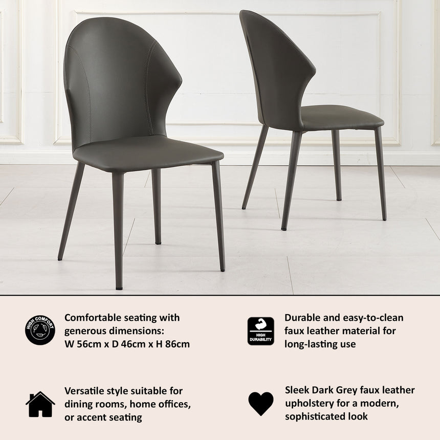 Set of 2 Florence Faux Leather Dining Chair