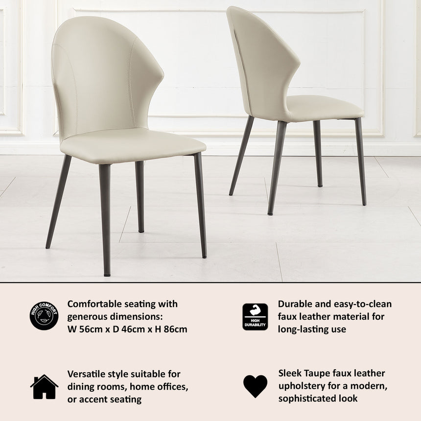 Set of 2 Florence Faux Leather Dining Chair