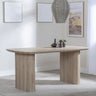 Emilia Fluted 6 Seater Pedestal Dining Table - 160cm