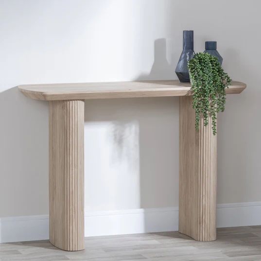Emilia Fluted Pedestal Console Table