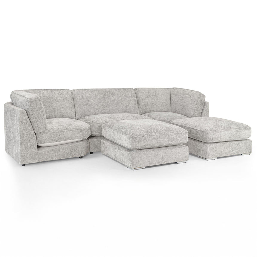 Bunk Ivory Fabric U Shape Corner Sofa Suite