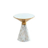 Ferguson Black Ceramic Round Side Table with Gold Trim