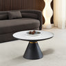Ferguson Black Ceramic Round Coffee Table with Gold Trim
