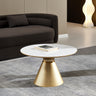 Ferguson Black Ceramic Round Coffee Table with Gold Trim