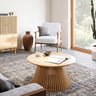 Soho Oak Round Coffee Table with Slatted Base