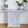 Genoa White Marble Console Table with Pedestal Base