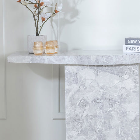 Genoa Marble Console Table with Pedestal Base