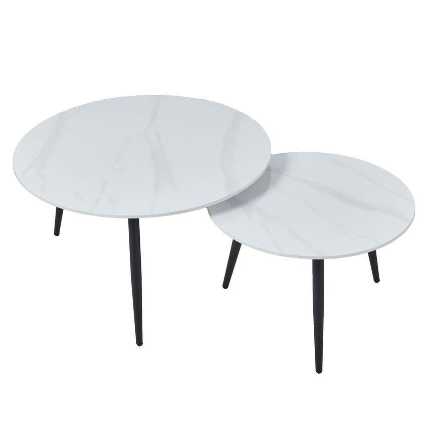 Sarzana Round Ceramic Coffee Table (Set of 2)