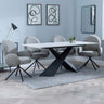 Gloria White Ceramic Dining Set - Altavista Fabric Swivel Dining Chair