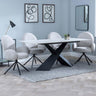 Gloria White Ceramic Dining Set - Altavista Fabric Swivel Dining Chair
