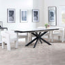 Grace White Ceramic Extending Dining Set - Killen Boucle Fabric Dining Chair