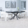 Hannah Black Ceramic Extending Dining Set - Killen Boucle Fabric Dining Chair