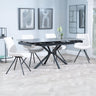 Hannah Black Ceramic Extending Dining Set - Messina Fabric Swivel Dining Chair