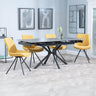 Hannah Black Ceramic Extending Dining Set - Messina Fabric Swivel Dining Chair