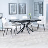 Hannah Black Ceramic Extending Dining Set - Rovereto Fabric Dining Chair