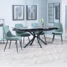 Hannah Black Ceramic Extending Dining Set - Rovereto Fabric Dining Chair