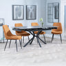 Hannah Black Ceramic Extending Dining Set - Rovereto Fabric Dining Chair