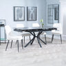 Hannah Black Ceramic Extending Dining Set - Stansbury Fabric Dining Chair