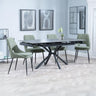 Hannah Black Ceramic Extending Dining Set - Stansbury Fabric Dining Chair