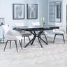 Hannah Black Ceramic Extending Dining Set - Torres Fabric Swivel Dining Chair