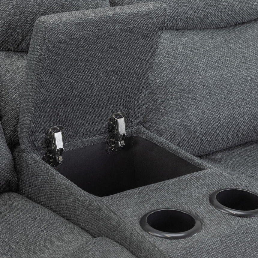 Calliope Graphite Fabric Electric Recliner 2 Seater Sofa