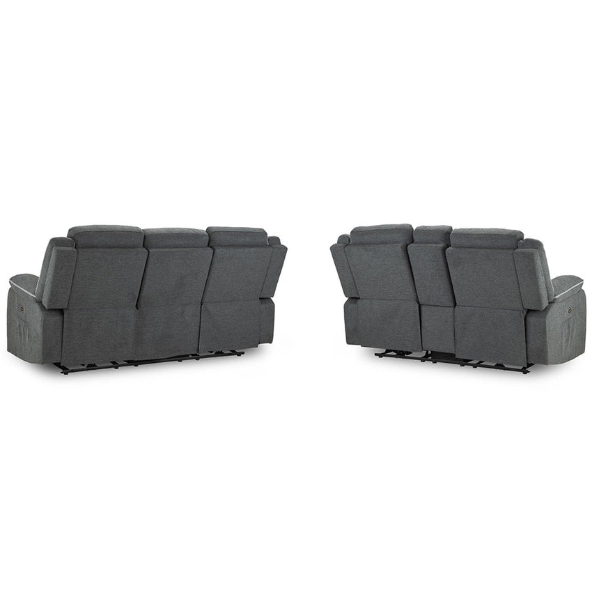 Calliope Graphite Fabric Electric Recliner 3+2 Seater Sofa