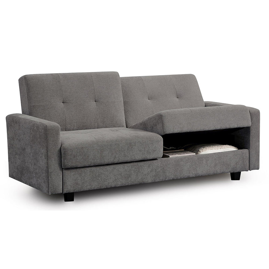 Camille Dark Grey Fabric 3 Seater Click Clack Sofabed