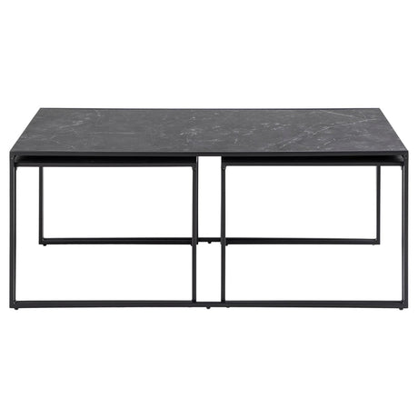 Infinity Coffee Table - Black Marble Effect - Set of 3