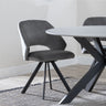 Set of 2 Burano Boucle Fabric Swivel Dining Chair with Black Legs