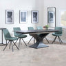 Isabella Black Ceramic Extending Dining Set - Messina Fabric Swivel Dining Chair