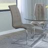 Jamison Beige Faux Leather Dining Chair and Chrome Cantilever Base-3