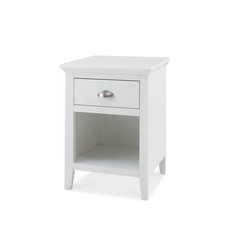 Jersey White 1 Drawer Bedside Cabinet