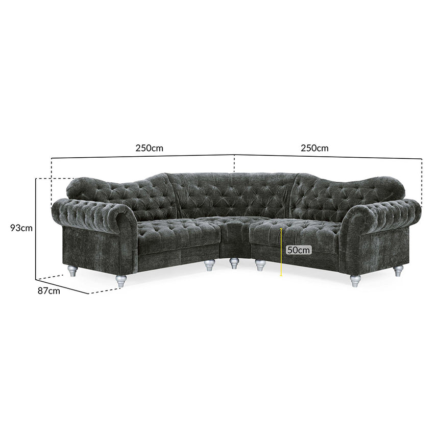 Cara Charcoal Fabric Large Corner Sofa