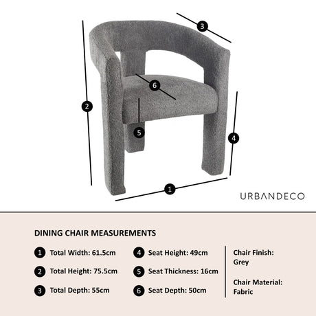 Killen Boucle Fabric Dining Armchair