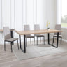 Kimberly Oak Dining Set - Novato Leather Dining Chair With Black Legs