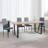 Kimberly Oak Dining Set - Novato Leather Dining Chair With Black Legs