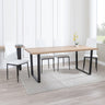 Kimberly Oak Dining Set - Novato Leather Dining Chair With Black Legs