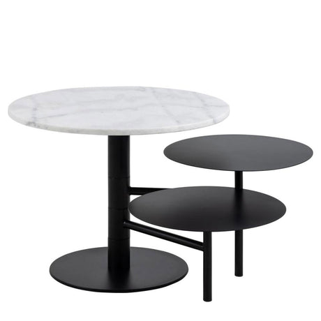 Lahti Coffee Table - 3 Tier - Round - White Marble