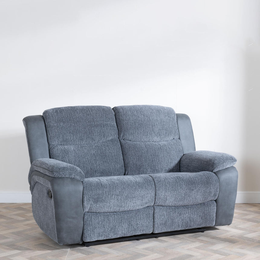 Legend Grey Fabric 2 Seater Recliner Sofa