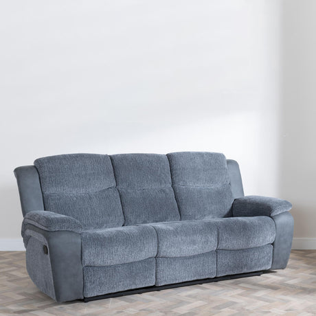 Legend Grey Fabric 3 Seater Recliner Sofa