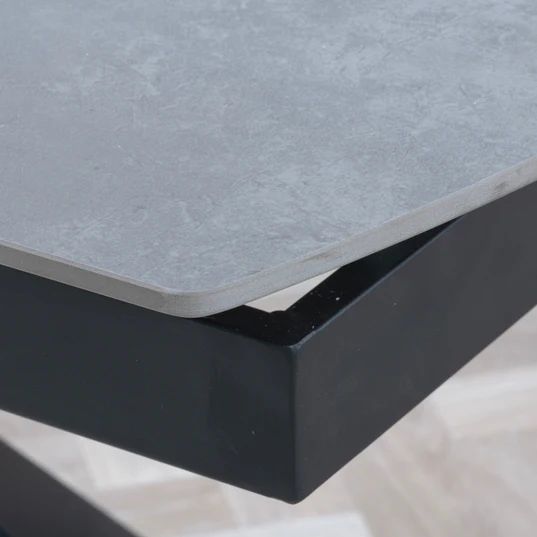 Licata Ceramic Extending Dining Table with Black Star Base - 140cm-180cm