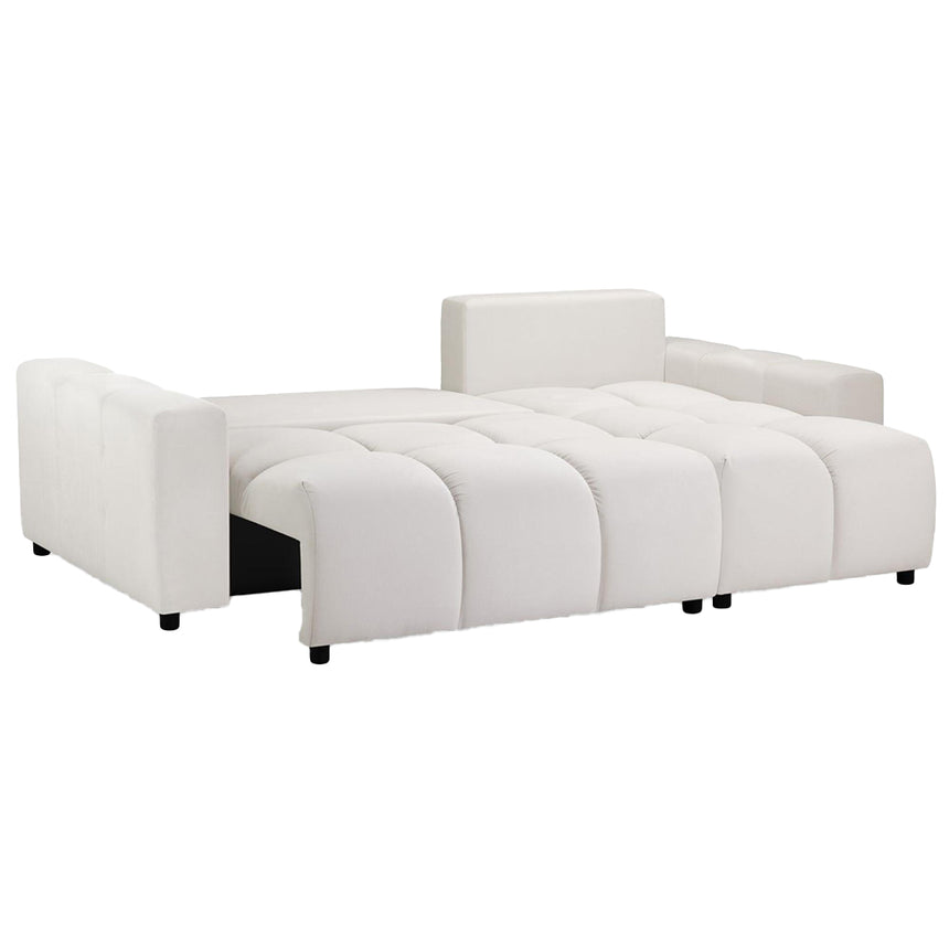 Celine Beige Fabric Right Hand Facing Corner Sofabed with Storage