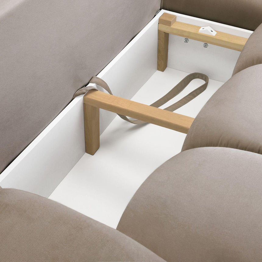 Celine Mocha Fabric Left Hand Facing Corner Sofabed with Storage